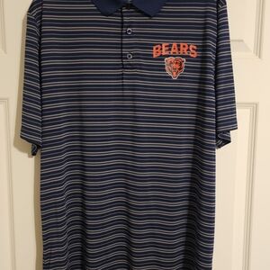 Men's XL Chicago Bears Blue Striped Polo Shirt